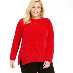 NEW Style & Co Chenille Sweater, Size 2X, Red